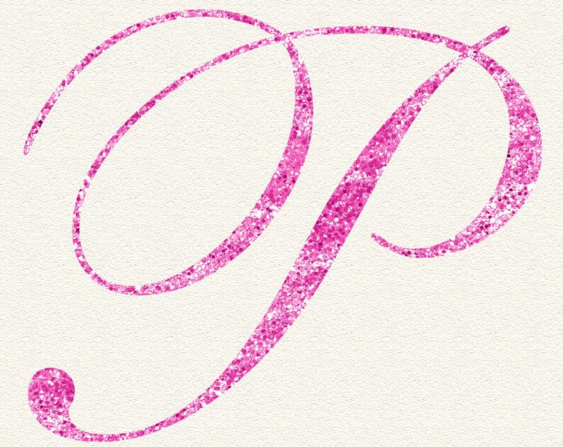 digital pink glitter alphabet digital lettering glitz etsy