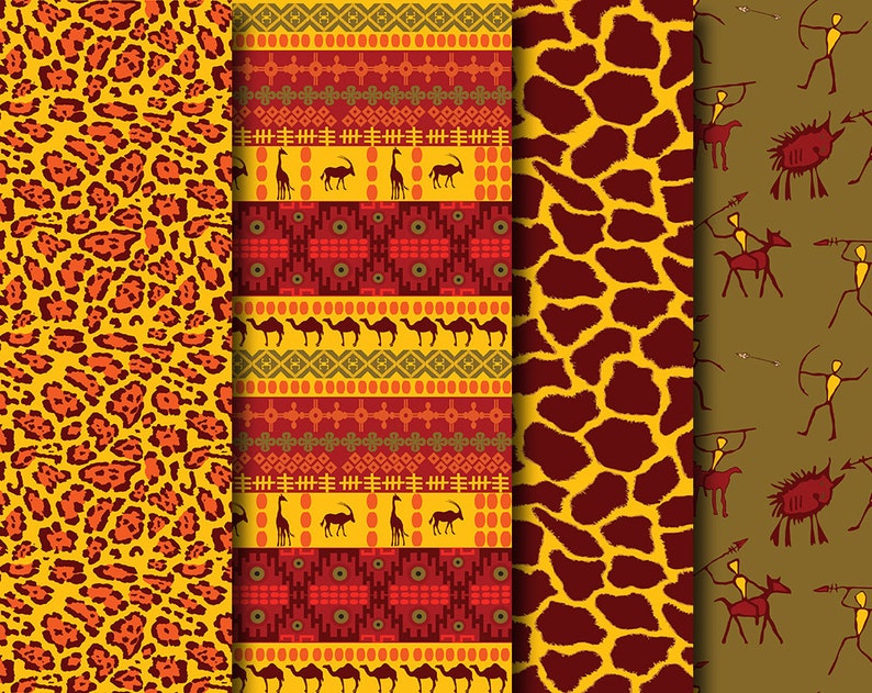 Digital African Ethnic Paper Pack 16 printable Seamless | Etsy