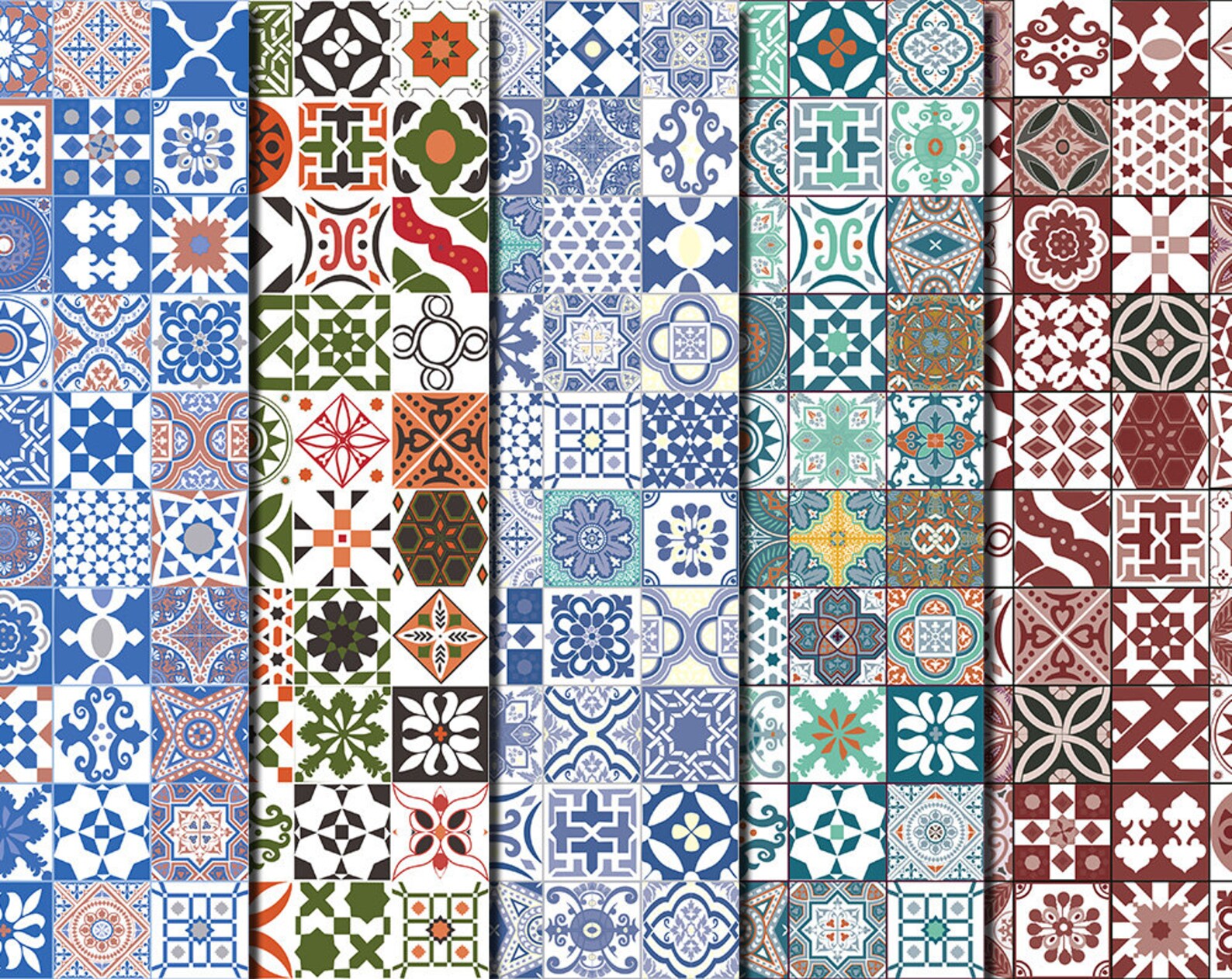 Digital Moroccan tiles Ethnic Seamless Paper Pack 20 Etsy