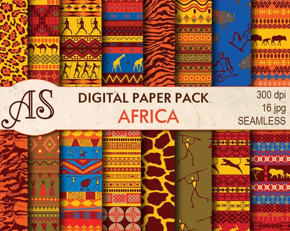 Digital African Ethnic Paper Pack 16 printable Seamless | Etsy