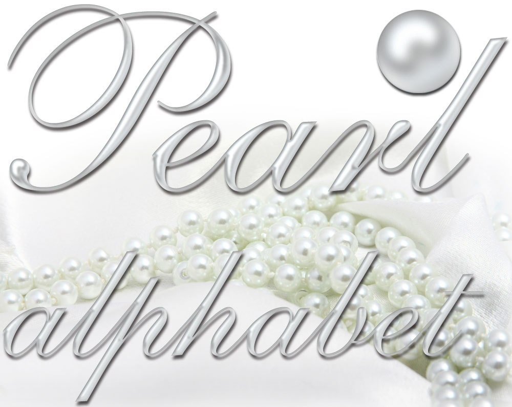Digital White Pearl Alphabet for scrapbooking clipart Etsy