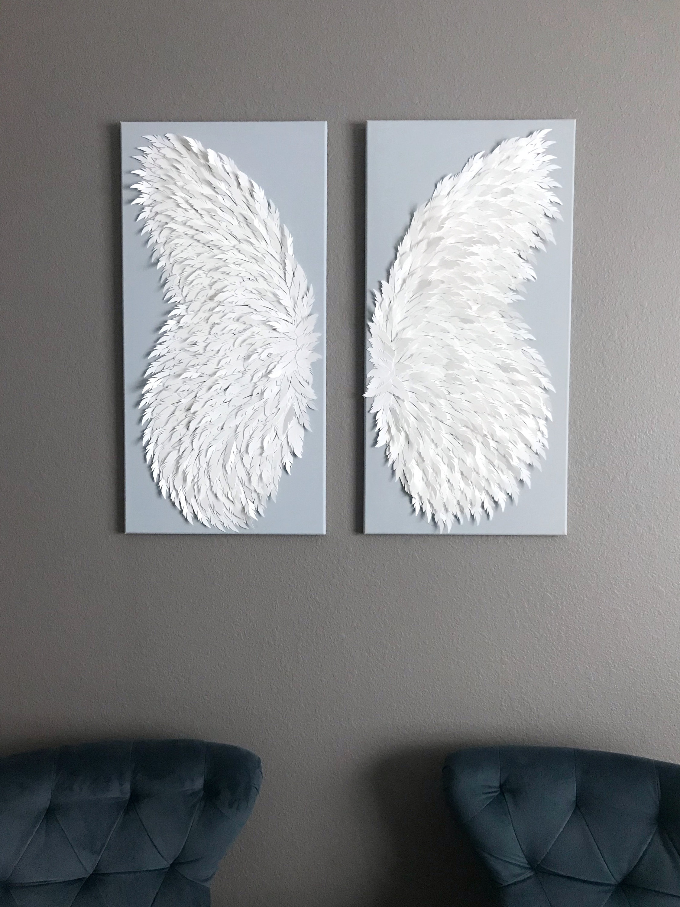 Angel Wings Wall Art Paper Wall Art Nursery Decor Home Etsy