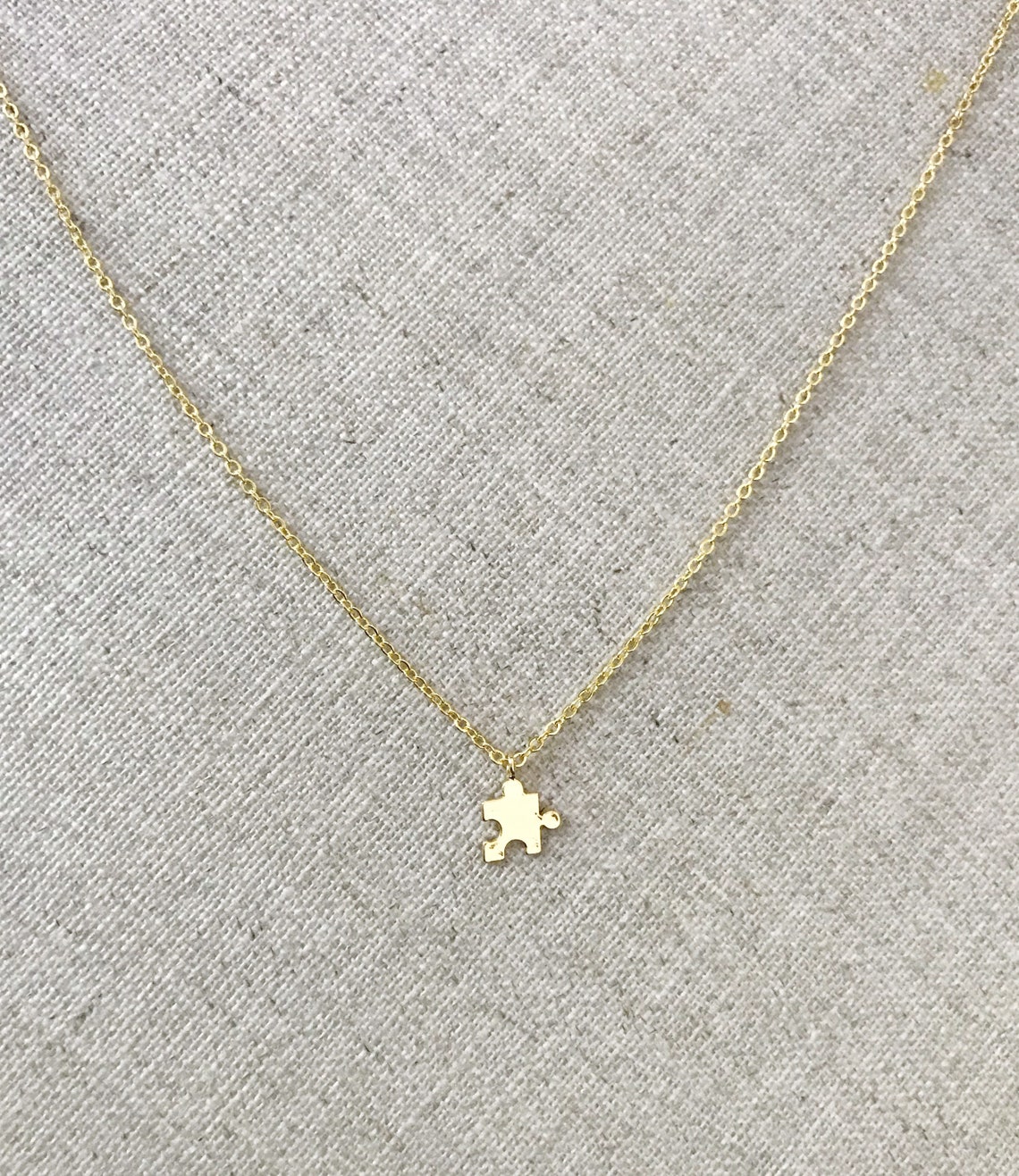 Autism Awareness necklace gold puzzle piece necklace autism Etsy