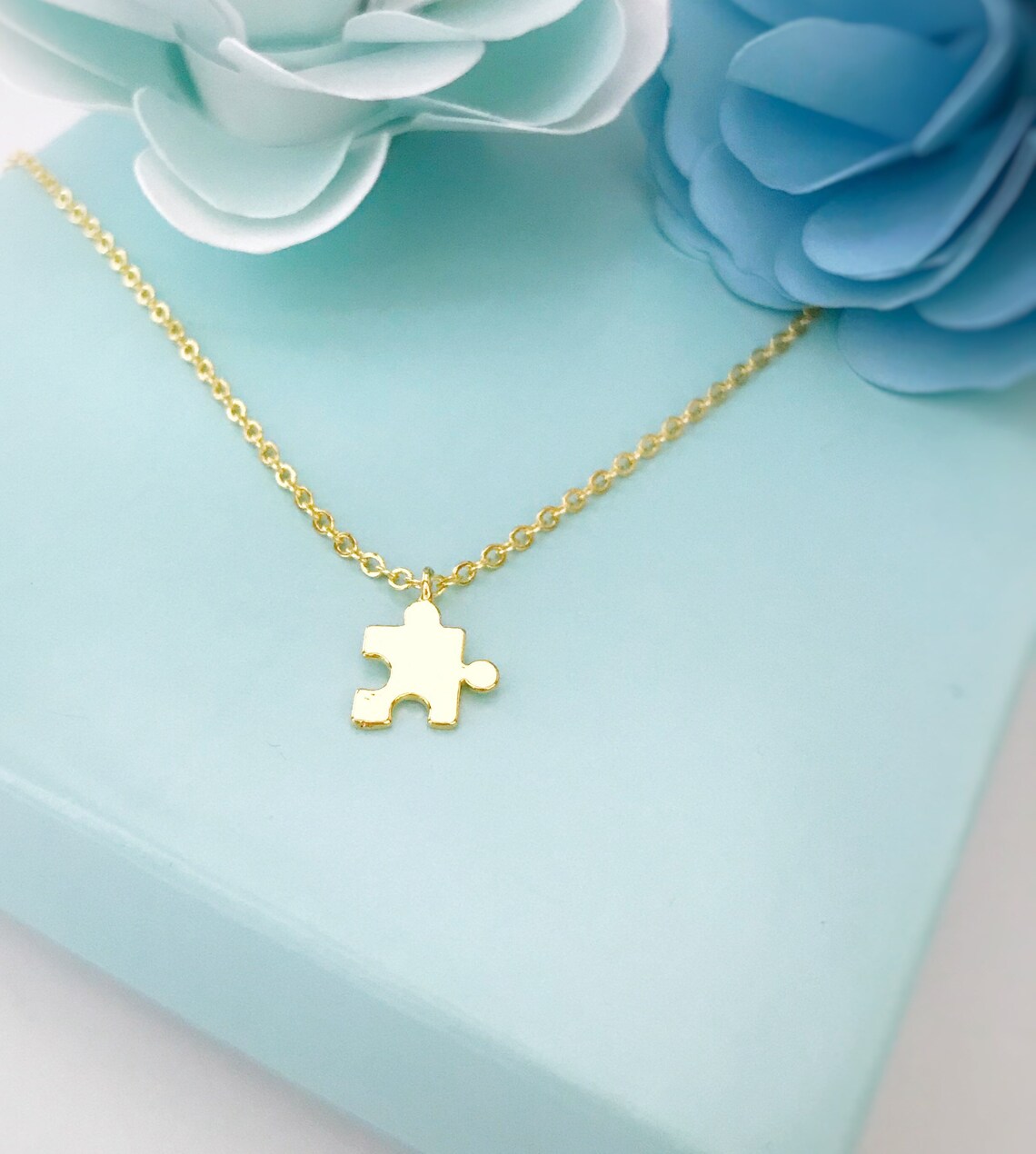 Autism Awareness necklace gold puzzle piece necklace autism Etsy