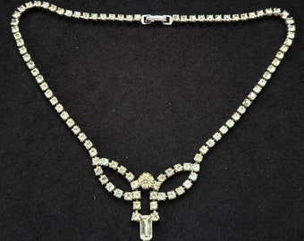 Charming and original diamante tassel drop necklace 1940&#39;s/1950&#39;s with Art Deco influence drop VIN032