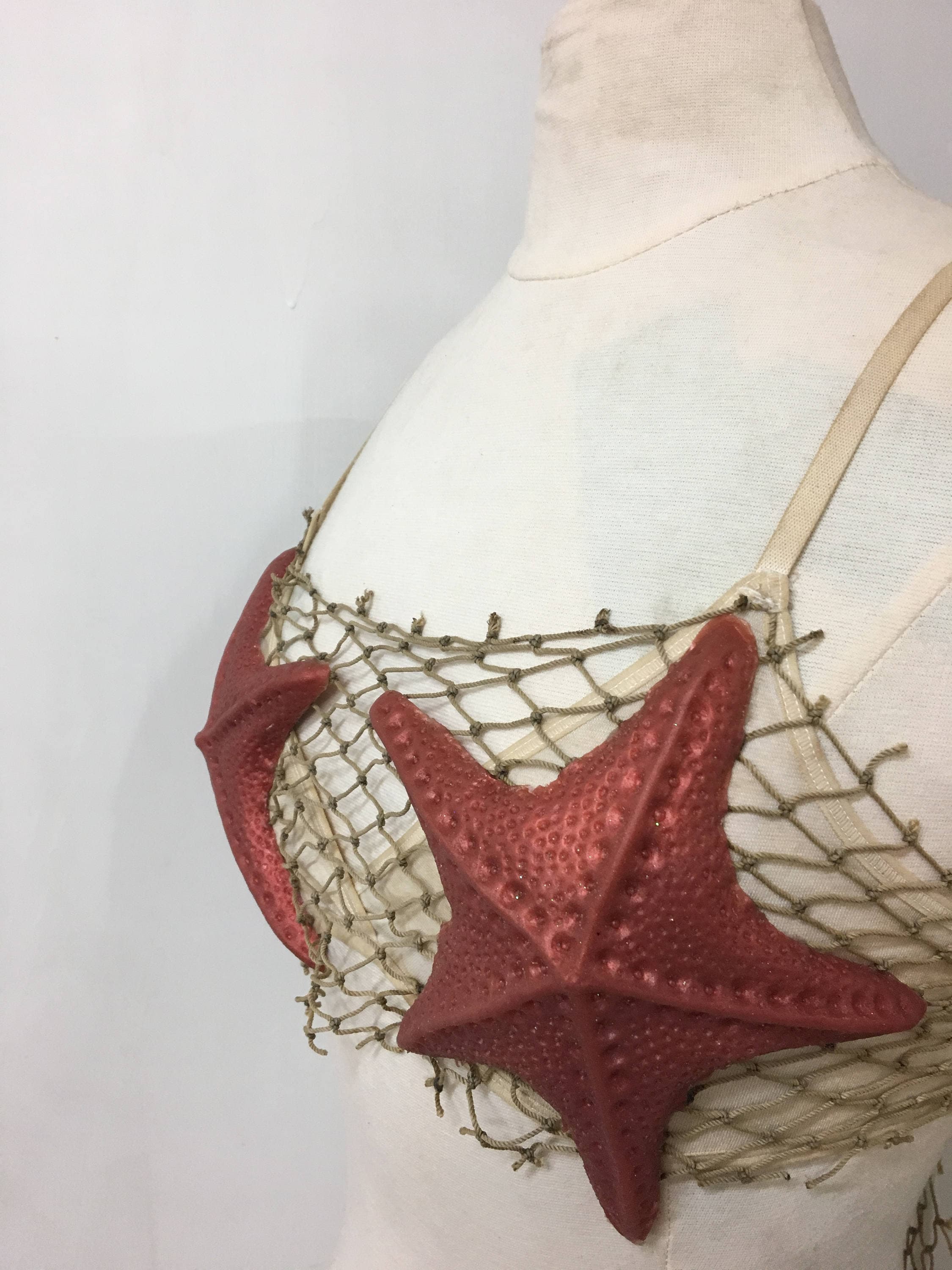 Red Silicone Starfish Mermaid Top Etsy