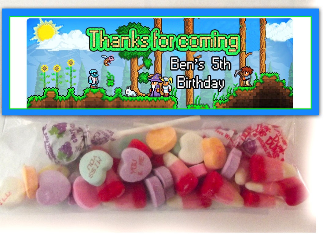 Terraria Inspired Birthday Day Goody Bag Treat Topper Digital Item