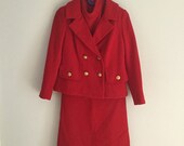 vintage 60 39 s red suit dress retro, teen or adult dress, size S, short sleeves, summer dress, audrey hepburn style, medium length,