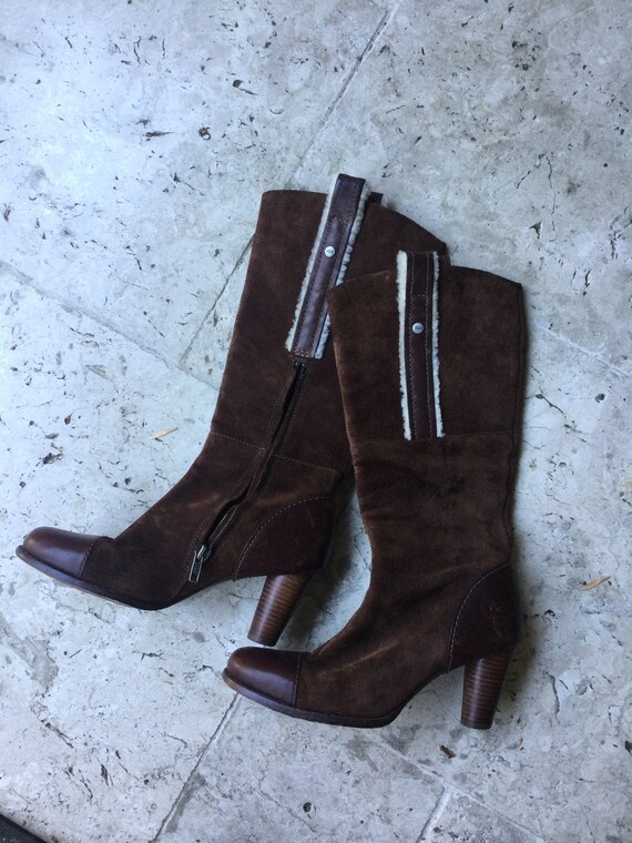 vintage diesel leather boots knee high boots black