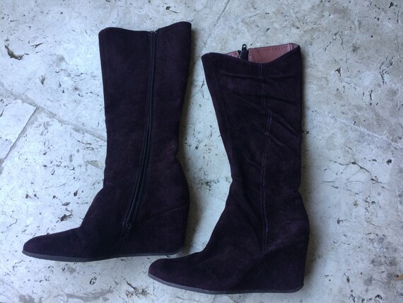 vintage max&co leather boots knee high boots maroo