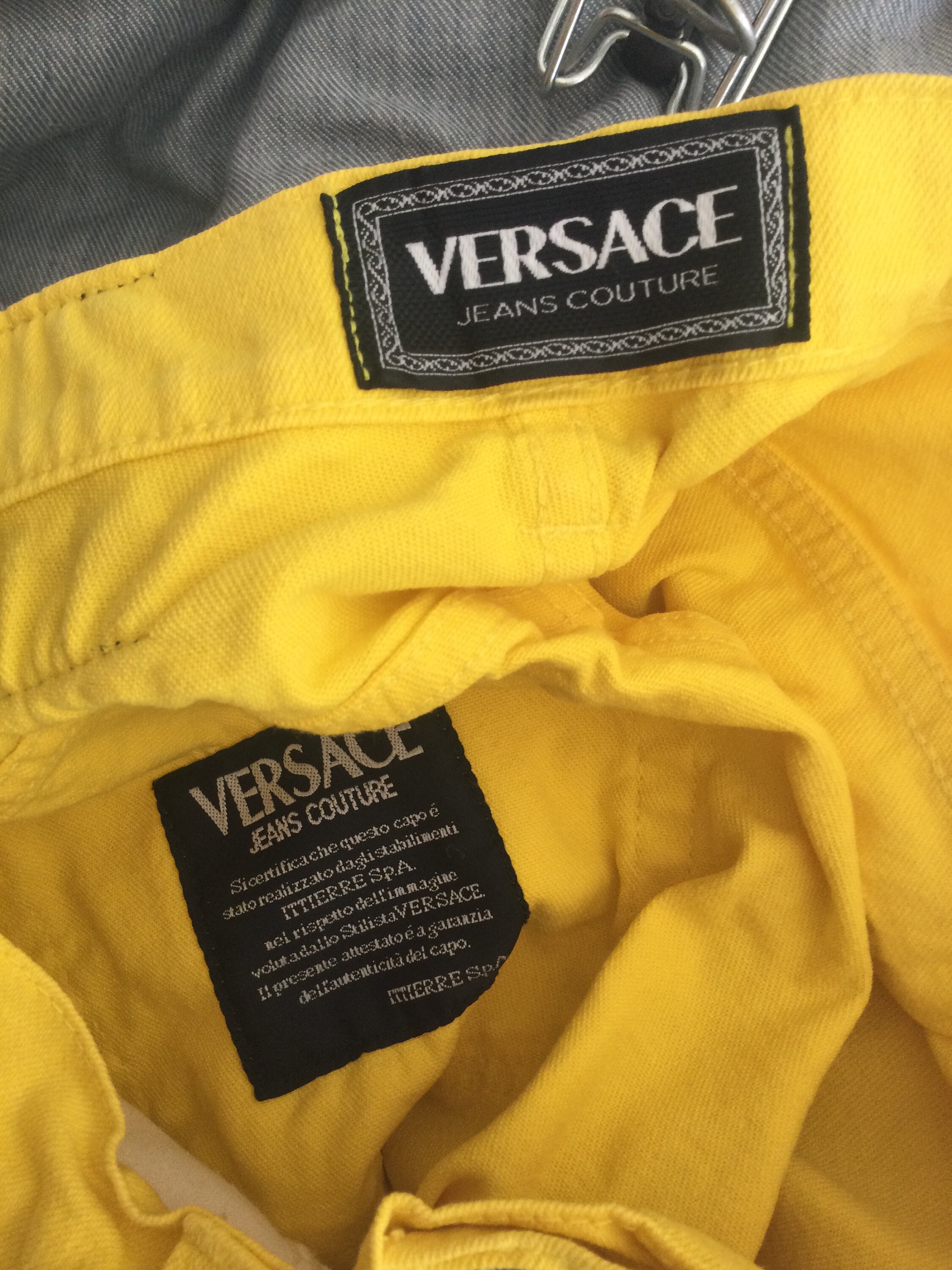 Vintage versace yellow jeans pants couture denim high waisted Etsy