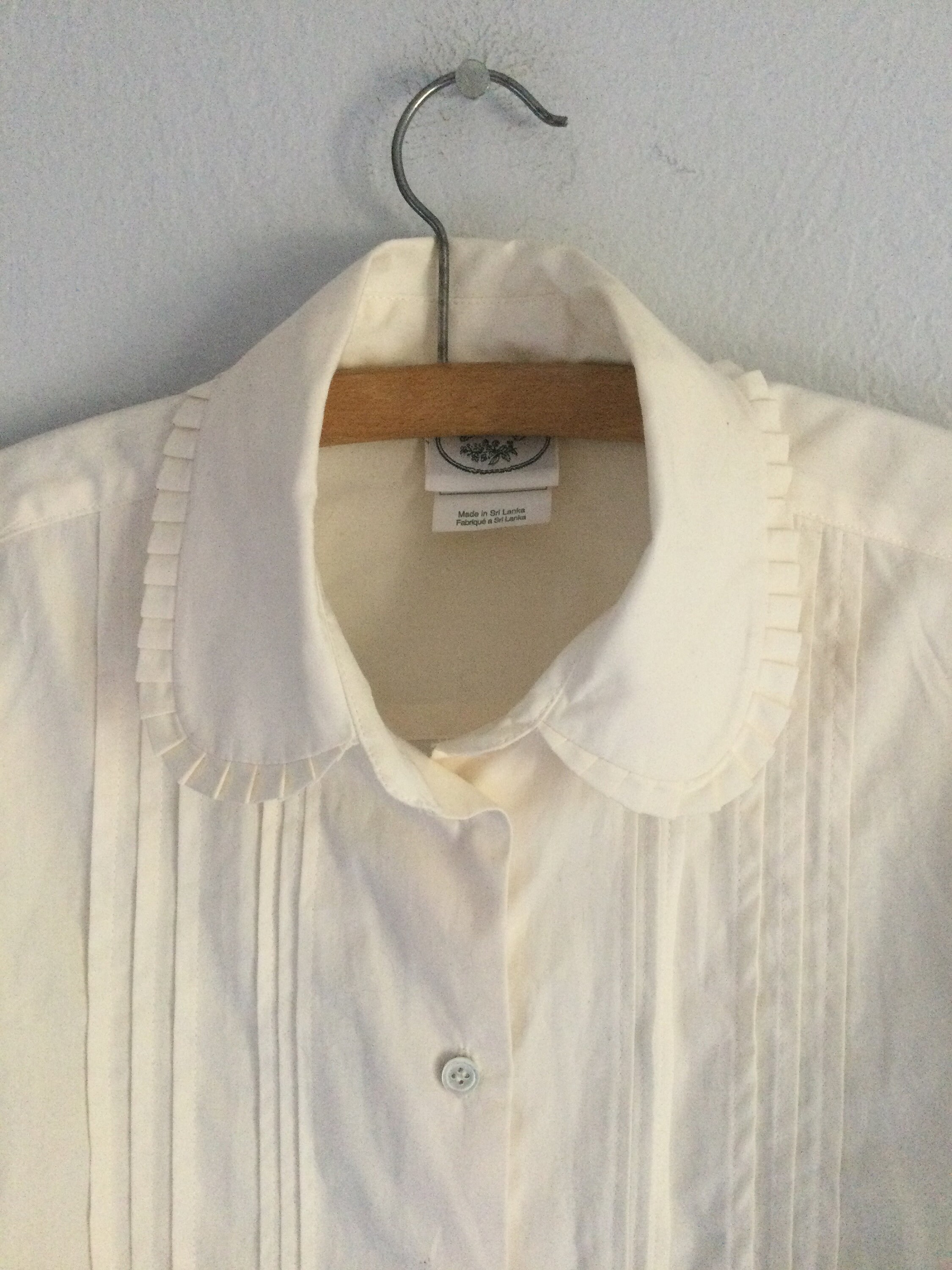 Kleding Meisjeskleding Tops & T-shirts Blouses jaren 80 Laura Ashley wit katoenen shirt S 