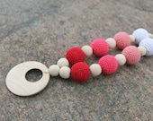 Teething Nursing Pink - Red Necklace