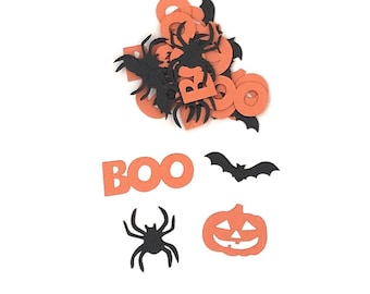 Halloween Confetti - 100 Pieces - Halloween Party Decoration.- Bat Confetti - Spider Confetti - Jack-o-Lantern Confetti - BOO Confetti