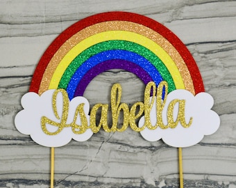 Rainbow Cake Topper - Personalized - Birthday Cake Topper - Baby Shower Cake Topper