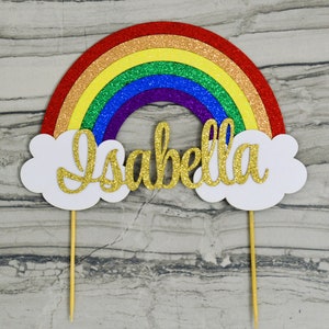 Rainbow Cake Topper - Personalized - Birthday Cake Topper - Baby Shower Cake Topper