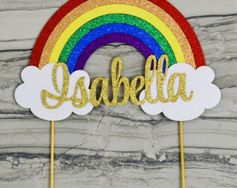 Rainbow Cake Topper - Personalized - Birthday Cake Topper - Baby Shower Cake Topper