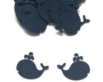 Whale Nautical Confetti in Navy Blue - 100 Pieces - Nautical Theme Baby Shower - Nautical First Birthday Party - Beach Theme Bridal Shower