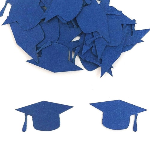 Graduation Confetti Royal Blue Graduation Caps 2023 Etsy