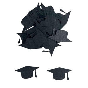 Graduation Confetti - Black Graduation Caps - 2025 Graduation Party Decoration - High School Graduation Table Decoration - 2025 College Grad