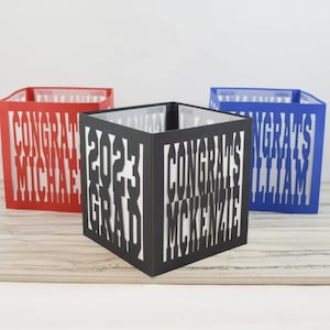 2024 Graduation Centerpiece Personalized Laser Cut Graduation Centerpiece Graduation Decoration Class of 2023 Grad Square Table Tent image 1