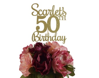 50th Birthday Centerpiece - Personalized 50th Birthday Glitter Decoration - Custom Centerpiece for Milestone Birthday