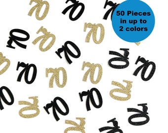 70th Birthday Confetti - 50 Pieces - 70th Birthday Party Supplies - 70th Anniversary - Number 70 Confetti - Seventieth Decor for Man Woman