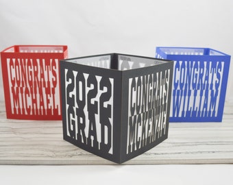 2022 Graduation Centerpiece Personalized - Laser Cut Graduation Centerpiece - Graduation Decoration - Class of 2022 - Grad Square Table Tent
