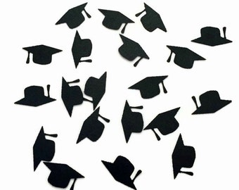 Graduation Confetti - Black Graduation Caps - 2024 Graduation Party Decoration - High School Graduation Table Decoration - 2024 College Grad