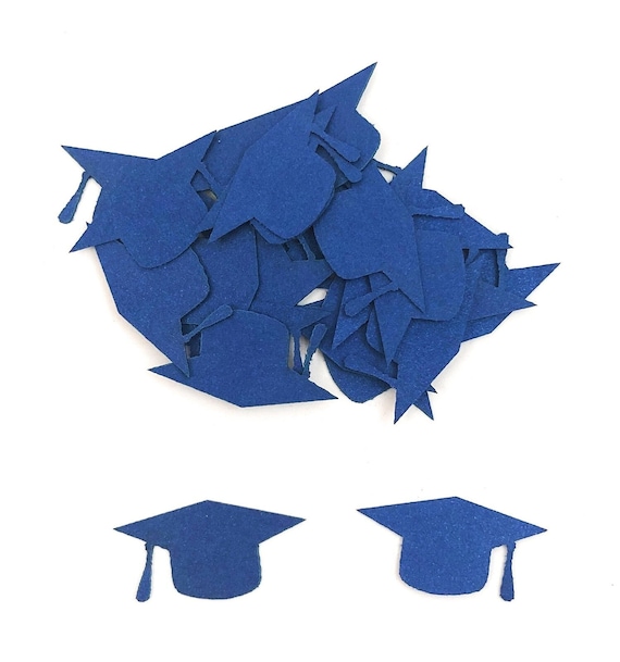 4 bags of 0.5 oz. Metallic Royal Blue  Graduation Hats Confetti 2 oz. 