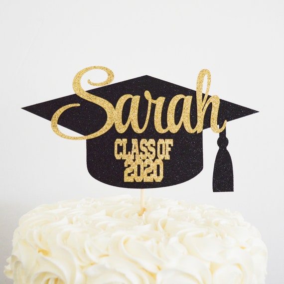 Download Graduation Cap Glitter Cake Topper 2020 Grad Personalized ...