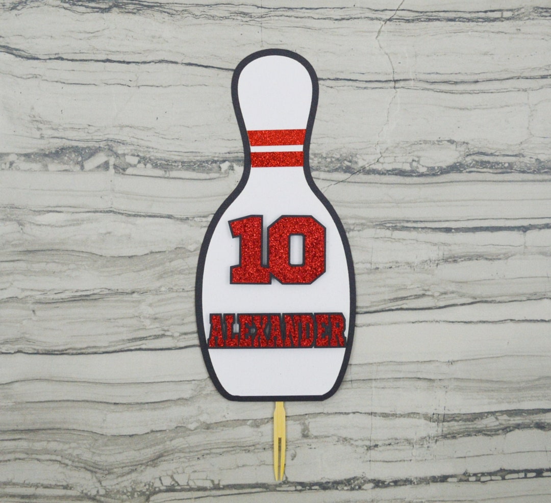 Bowling Cake Topper Personalized Birthday Topper Bowling Etsy