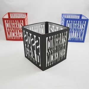 2024 Graduation Centerpiece Personalized Laser Cut Graduation Centerpiece Graduation Decoration Class of 2023 Grad Square Table Tent image 2