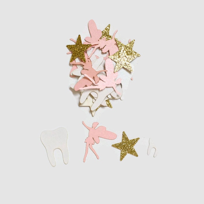 Tooth Fairy Confetti 100 Pieces Light Pink Gold and Etsy
