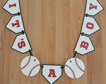 Baseball Its a Boy Banner - Baseball Baby Shower Decor - Baseball Theme - Baby Boy Decorations - Sports Theme Baby Shower -  Little Slugger