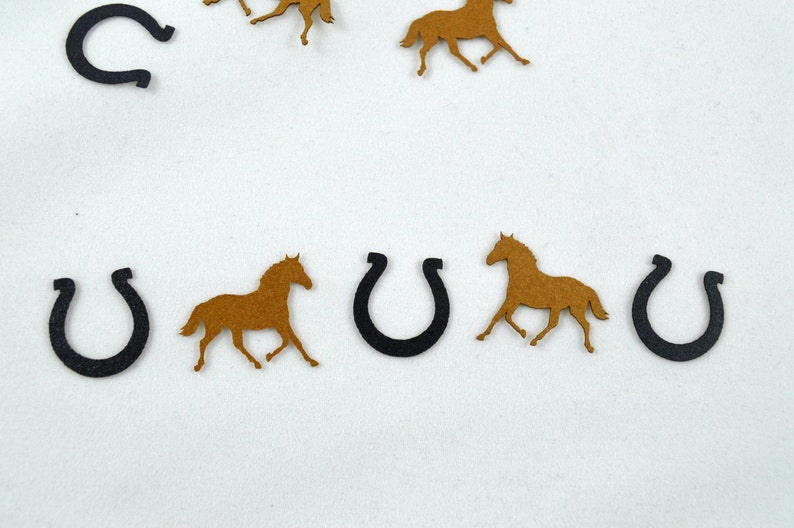 Horse Confetti Horseshoe Confetti Horseback Riding Theme Etsy