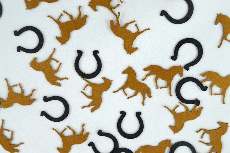 Horse Confetti Horseshoe Confetti Horseback Riding Theme Etsy