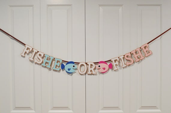 Fish HE or Fish SHE Gender Reveal Banner Fishing Theme He or She Gender  Reveal Fishing Baby Shower Decorations Boy or Girl Party Decor -  Canada