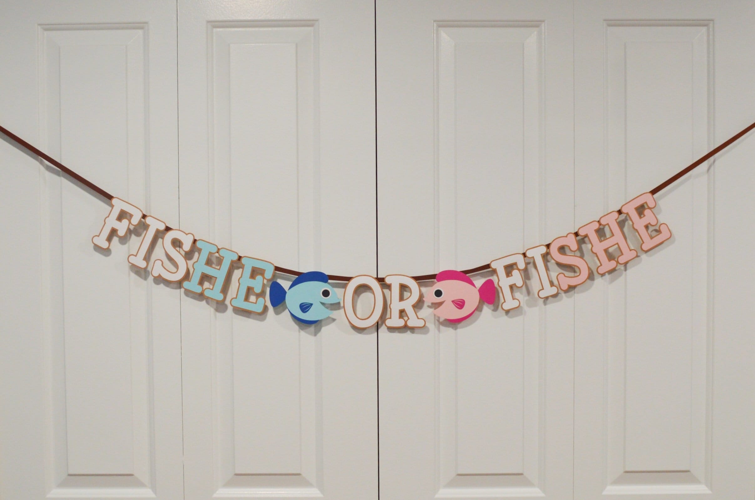 Fish HE or Fish SHE Gender Reveal Banner Fishing Theme He or She
