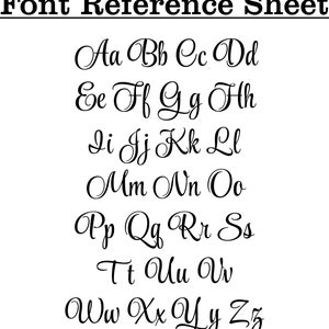 Font Reference Sheet