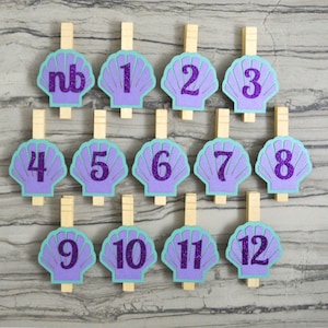 Mermaid First Birthday Photo Clips - Mermaid 1st Birthday Party - Under the Sea Theme - Newborn to 12 Months Photo Clips - First Year Photos