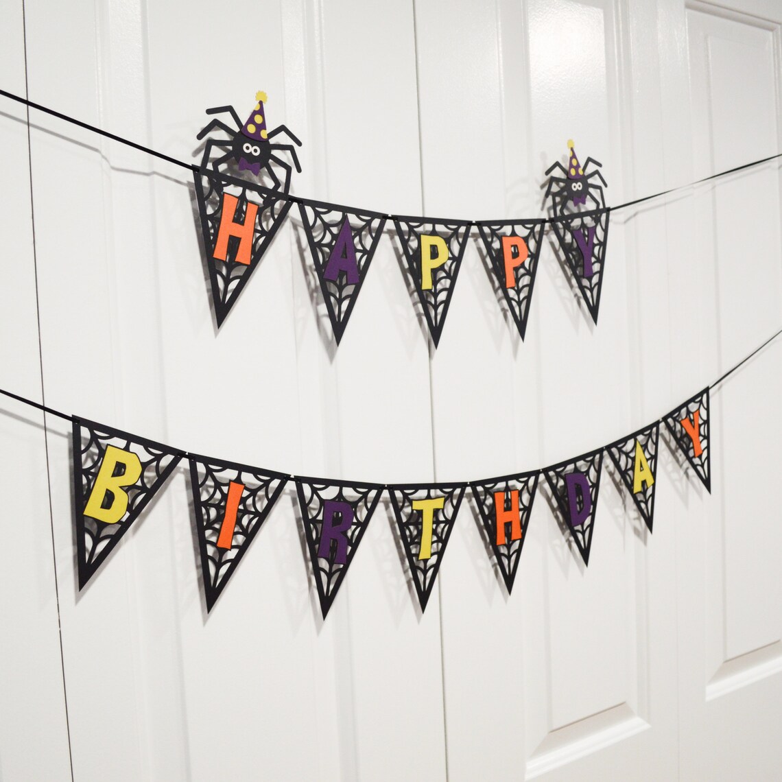 Halloween Happy Birthday Banner Halloween Birthday Party - Etsy