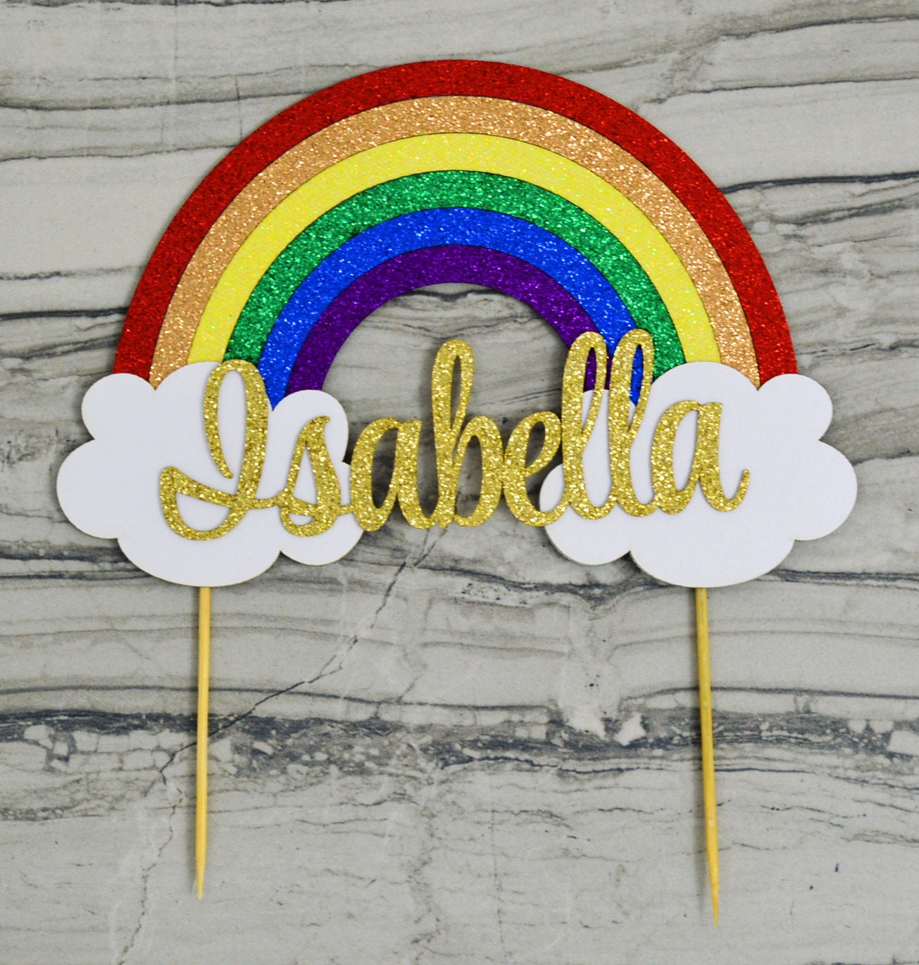 Rainbow Cake Topper Personalized Birthday Cake Topper - Etsy