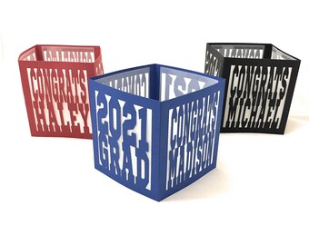 2021 Graduation Centerpiece Personalized - Laser Cut Graduation Centerpiece - Graduation Decoration - Class of 2021 - Grad Square Table Tent