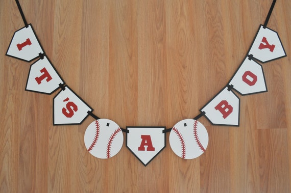 Baseball It S A Boy Banner Baseball Theme Baseball Etsy
