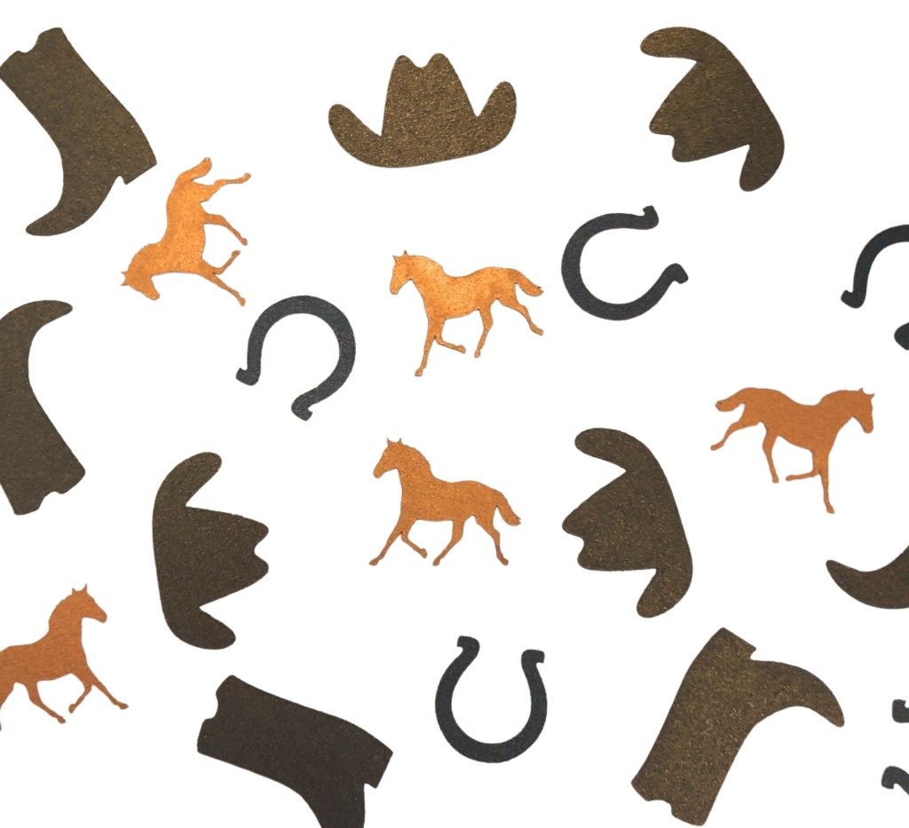 Cowboy Confetti Cowgirl Confetti Western Party Theme Horse Party Decor Rodeo Decorations First Birthday Boy 1st Birthday Girl