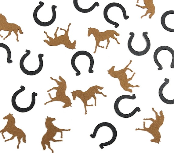 Horse Confetti Horseshoe Confetti Horseback Riding Theme Etsy