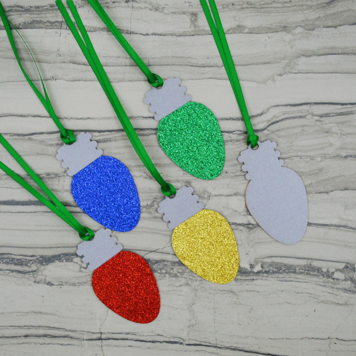 Christmas Tree Lights Glitter Gift Tags Set of 10 Vintage Etsy