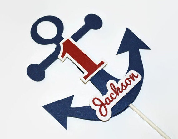 Nautical Cake Topper Personalized With Name And Age Etsy