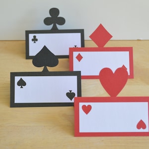 Casino Night Place Cards - Set of 12 - Playing Card Food Tents - Las Vegas Party Theme - Game Night - Adult Birthday - Gambling